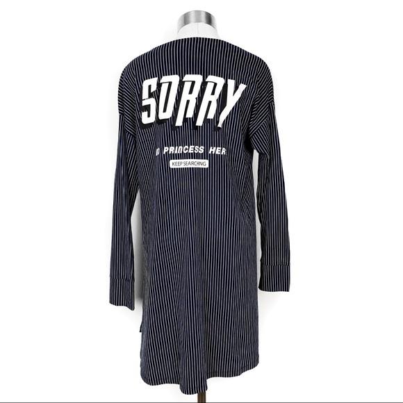 Zara “no princess here” blue striped dress - Picture 3 of 7